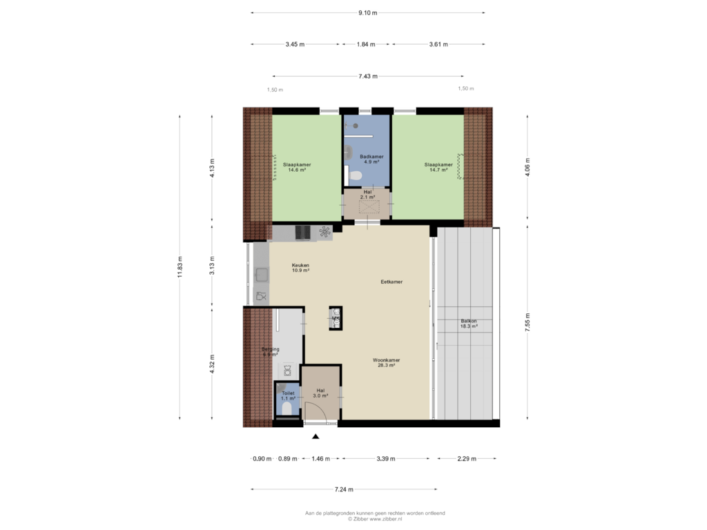 Bekijk plattegrond van Eerste verdieping van Paulus Gielmansstraat 2-A2