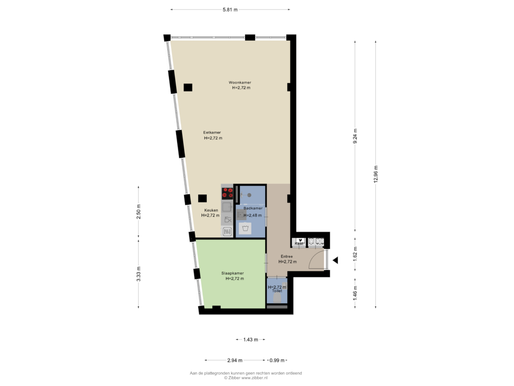 Bekijk plattegrond van Appartement van Van Vollenhovenstraat 3-331