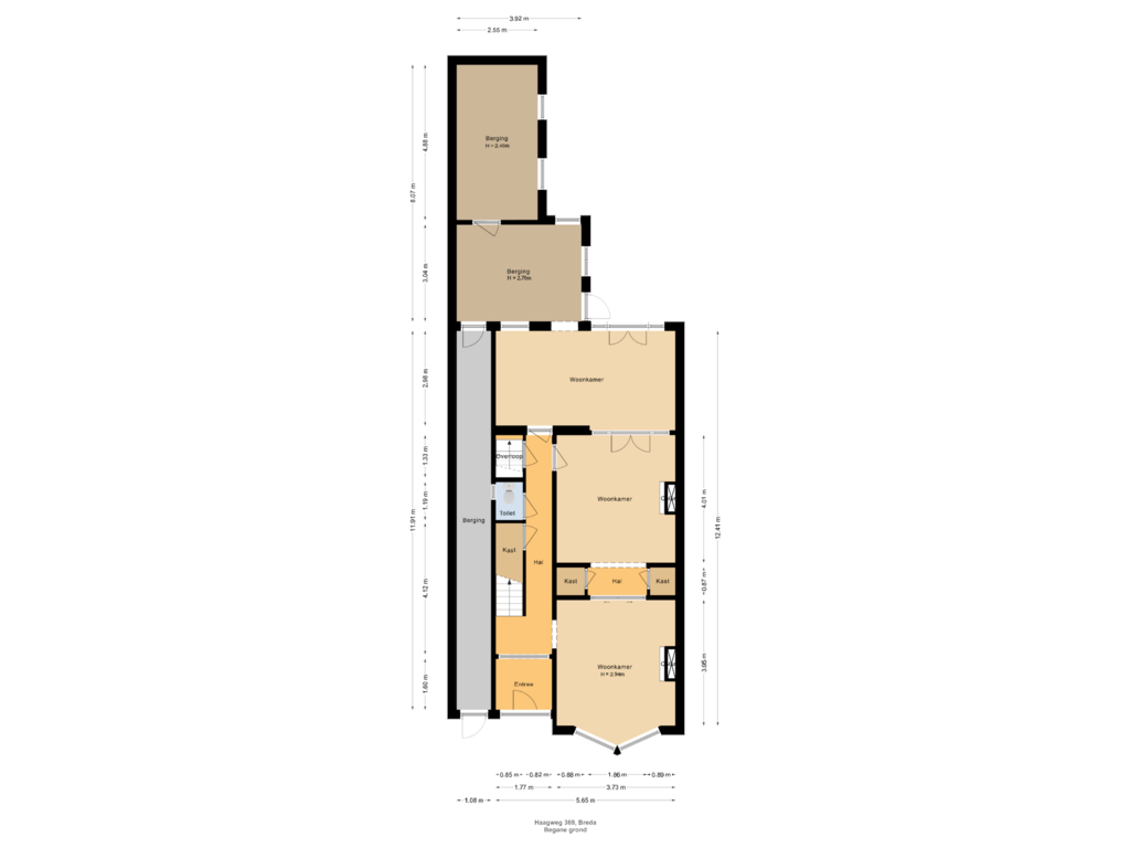 Bekijk plattegrond van Begane grond van Haagweg 369