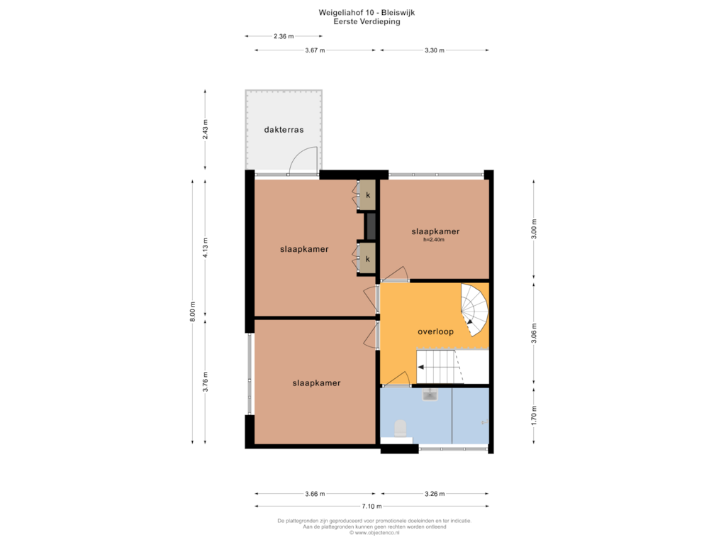 Bekijk plattegrond van EERSTE VERDIEPING van Weigeliahof 10