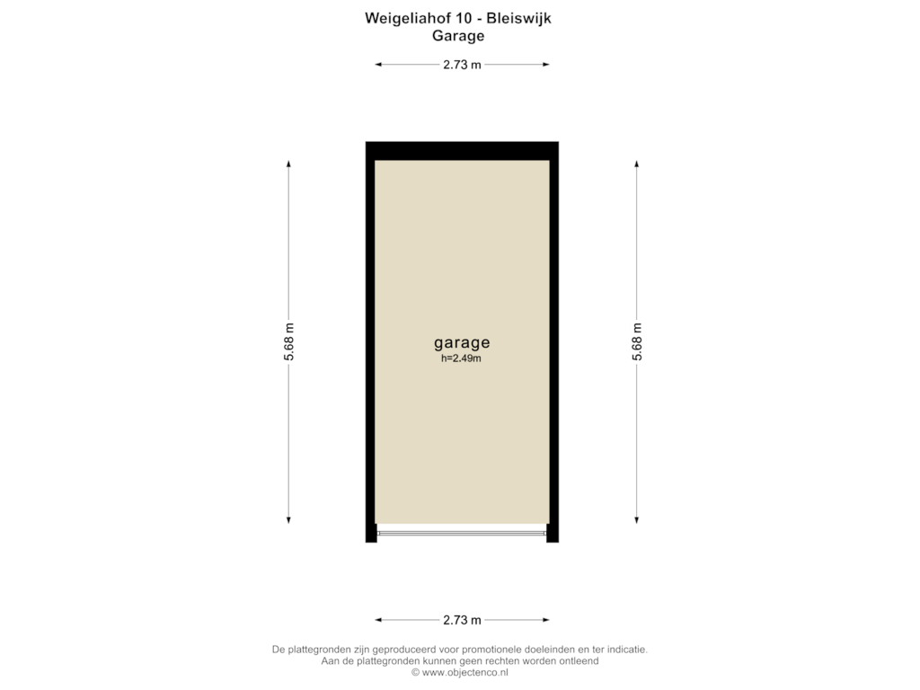 Bekijk plattegrond van GARAGE van Weigeliahof 10