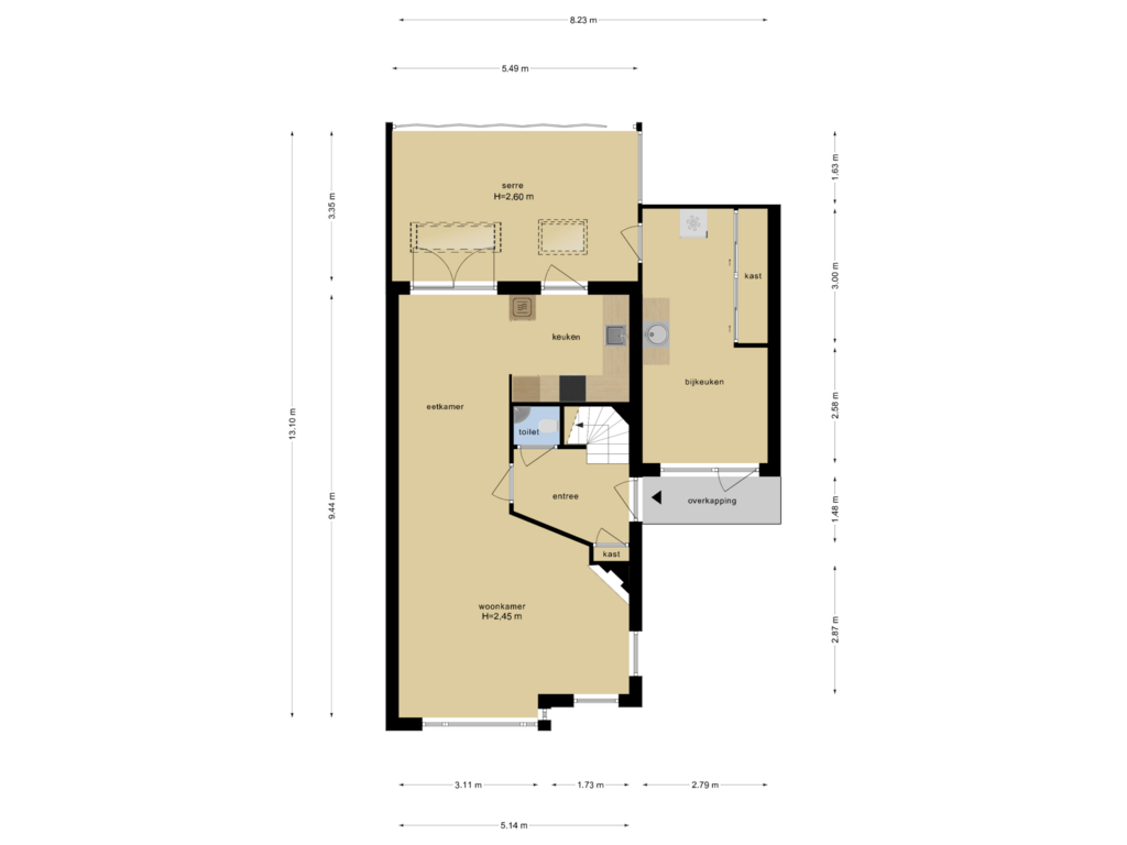 Bekijk plattegrond van Begane Grond van Veldekestraat 18