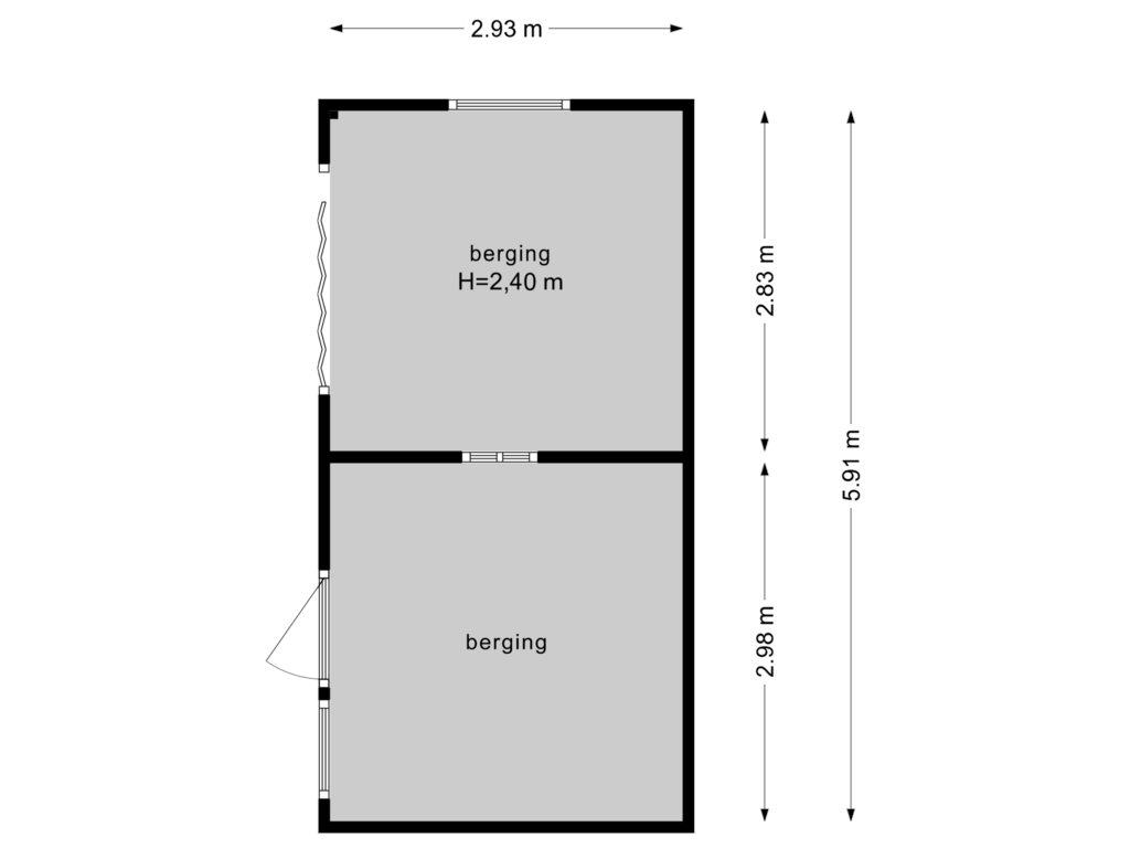 Bekijk plattegrond van Berging van Veldekestraat 18