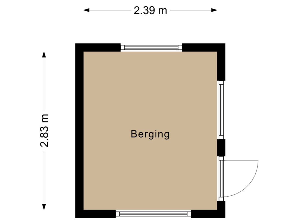 View floorplan of Berging of Koeweg 16-J36