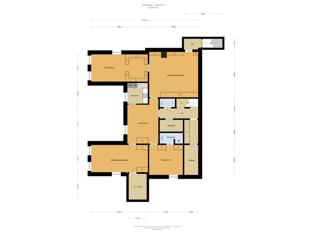 Bekijk plattegrond van Souterrain van Heideweg 5