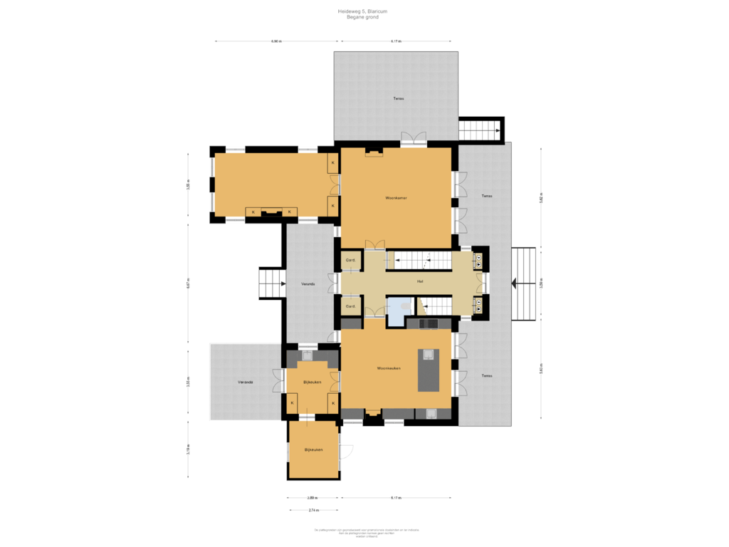 Bekijk plattegrond van Begane grond van Heideweg 5