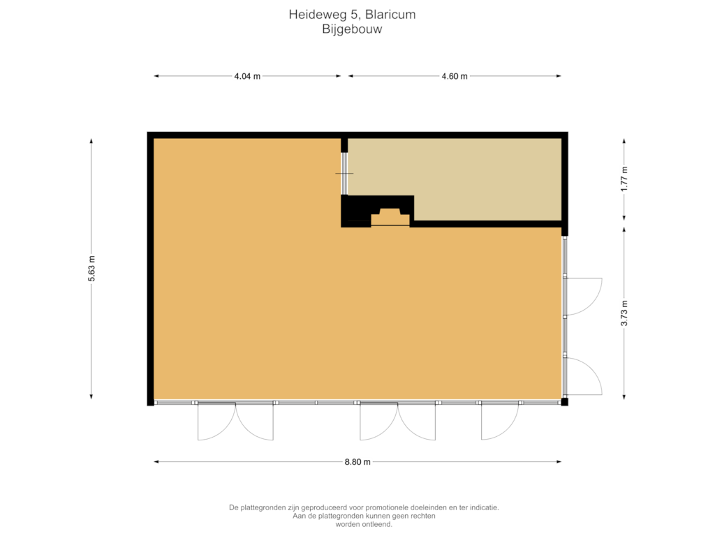 Bekijk plattegrond van Bijgebouw van Heideweg 5