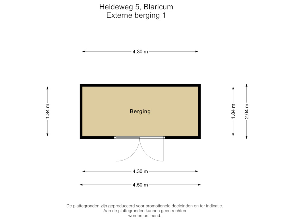 Bekijk plattegrond van Externe berging 1 van Heideweg 5