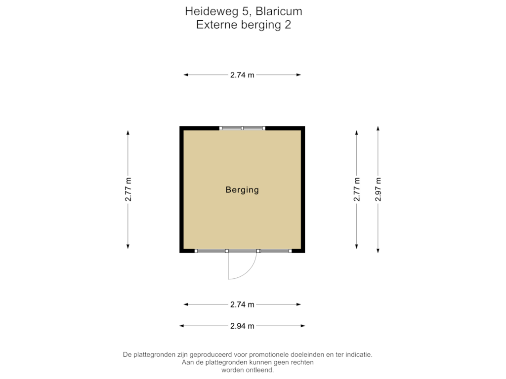 Bekijk plattegrond van Externe berging 2 van Heideweg 5