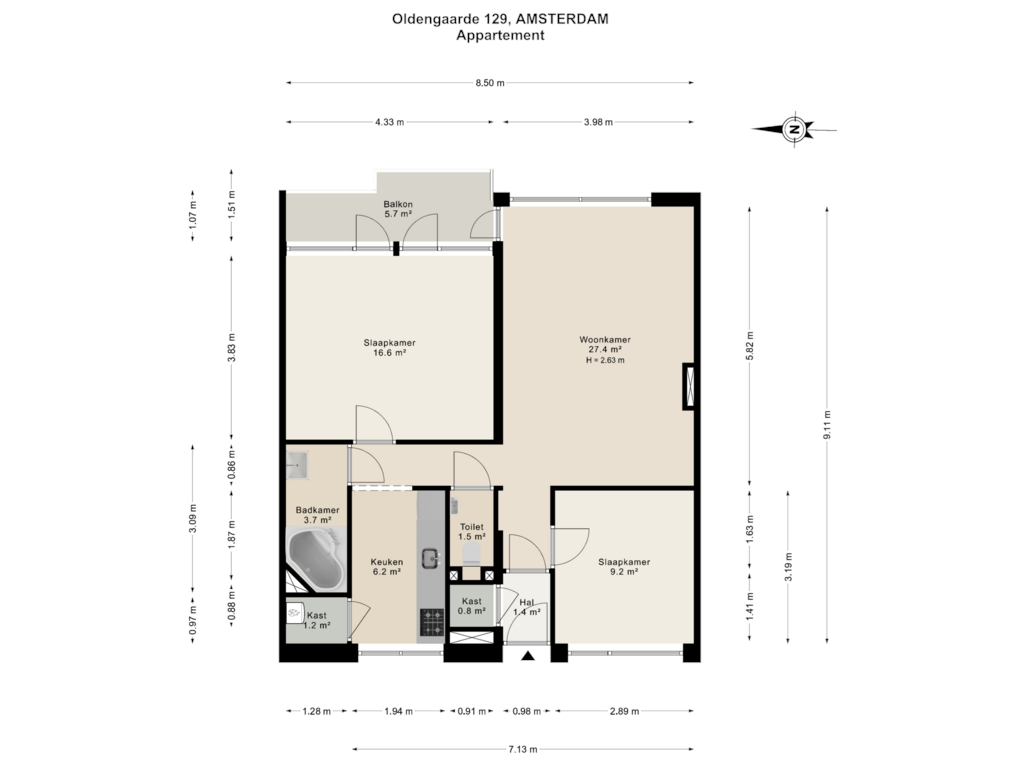 View floorplan of Appartement of Oldengaarde 129