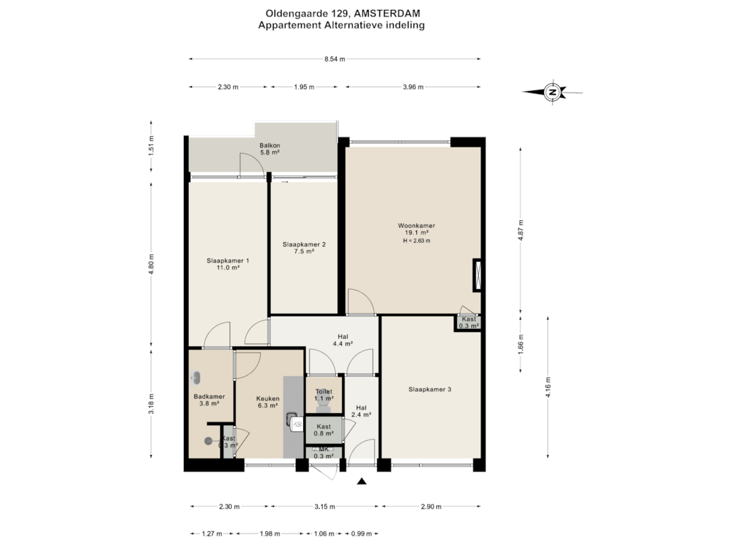 View floorplan of Appartement Alternatief of Oldengaarde 129