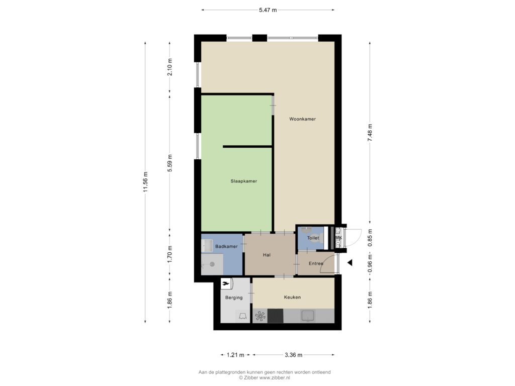 Bekijk plattegrond van Appartement van Gevers Deynootweg 1054-A