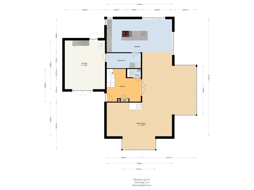 Bekijk plattegrond van Begane grond van Gooweg 21-A