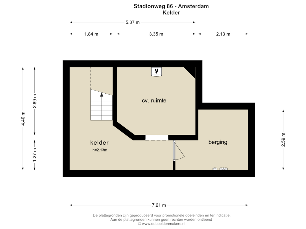 Bekijk plattegrond van KELDER van Stadionweg 86