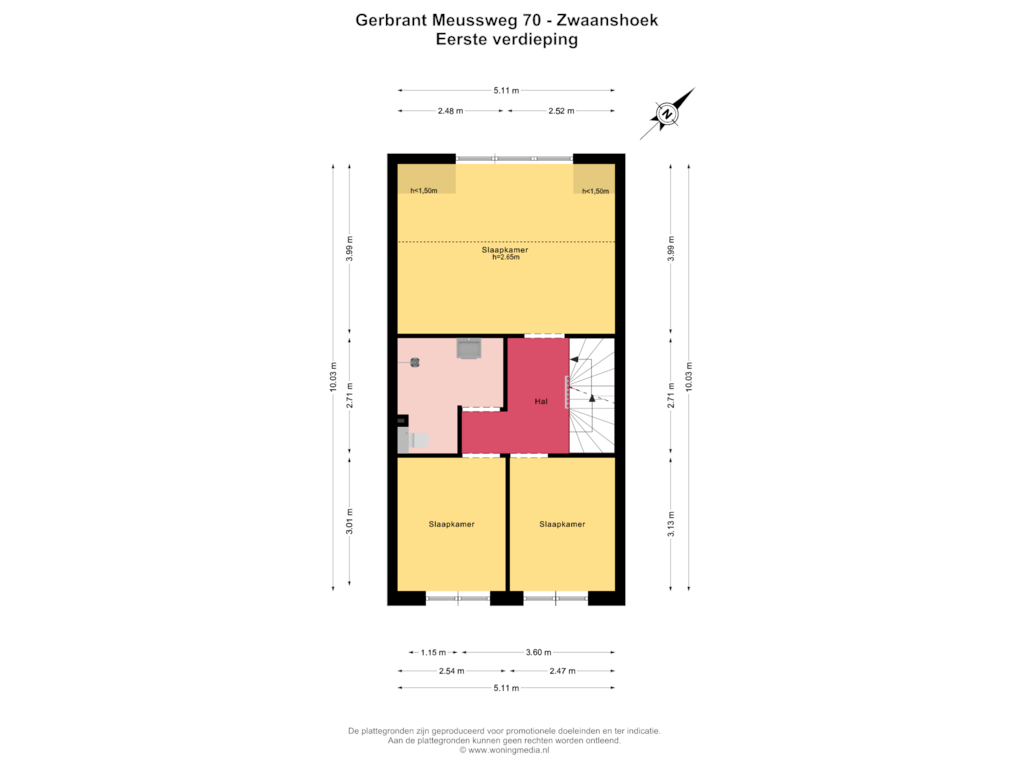 Bekijk plattegrond van Eerste verdieping van Gerbrant Meussweg 72