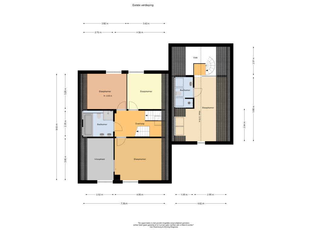 View floorplan of Eerste verdieping of Oude Prinsenweg 4