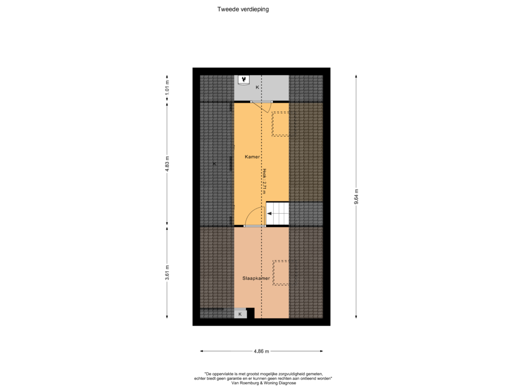 View floorplan of Tweede verdieping of Oude Prinsenweg 4