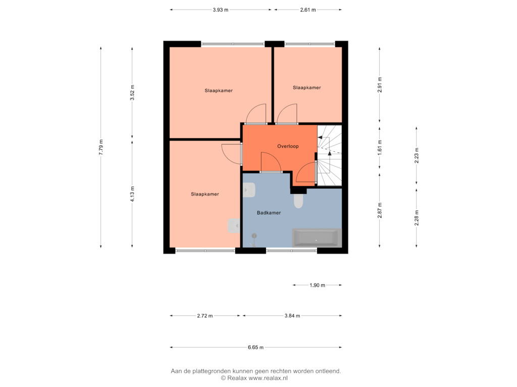 View floorplan of Verdieping 1 of Groen van Prinsterersingel 51