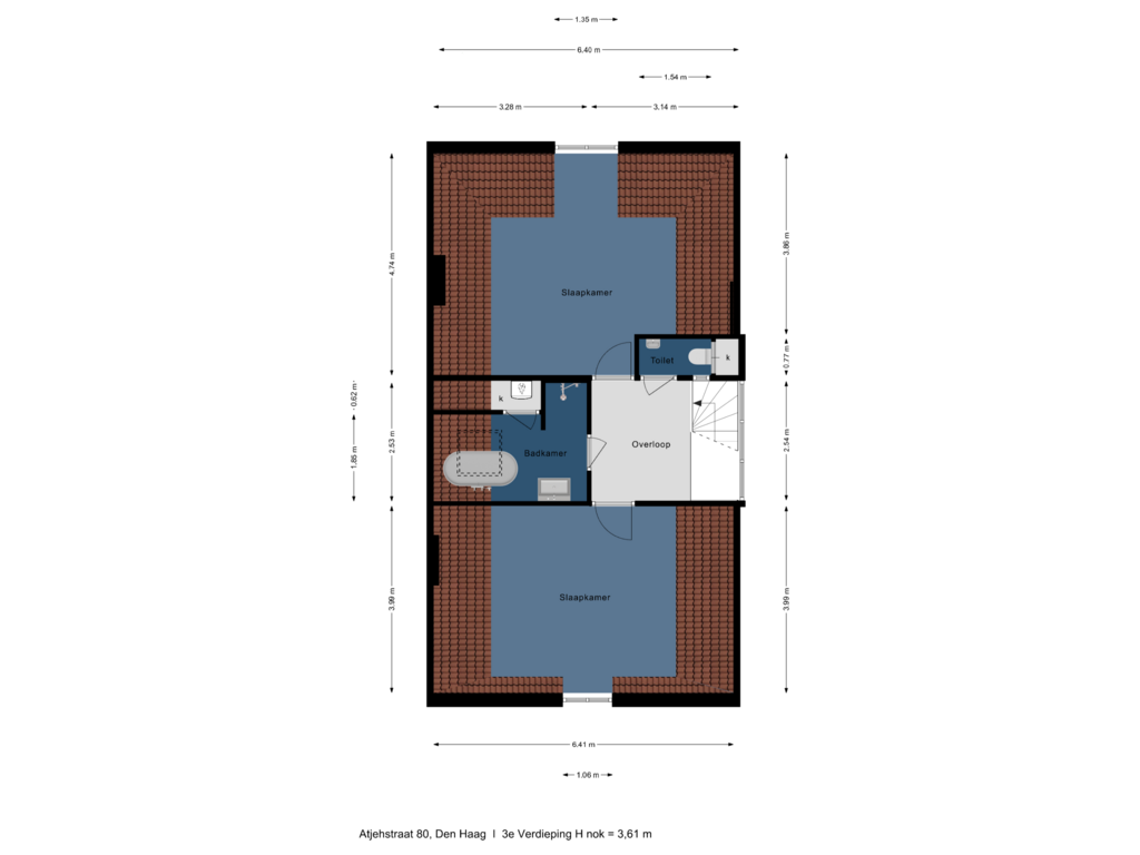 Bekijk plattegrond van 3e Verdieping van Atjehstraat 80