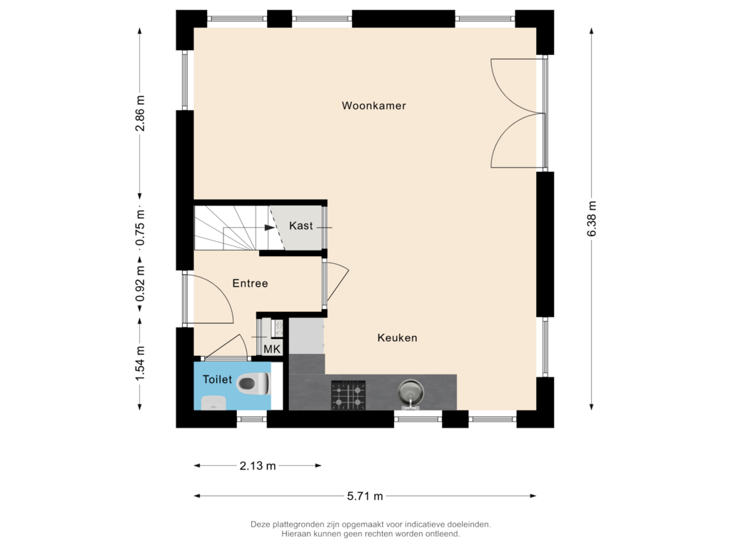 View floorplan of Begane grond of Duinweg 99-0043