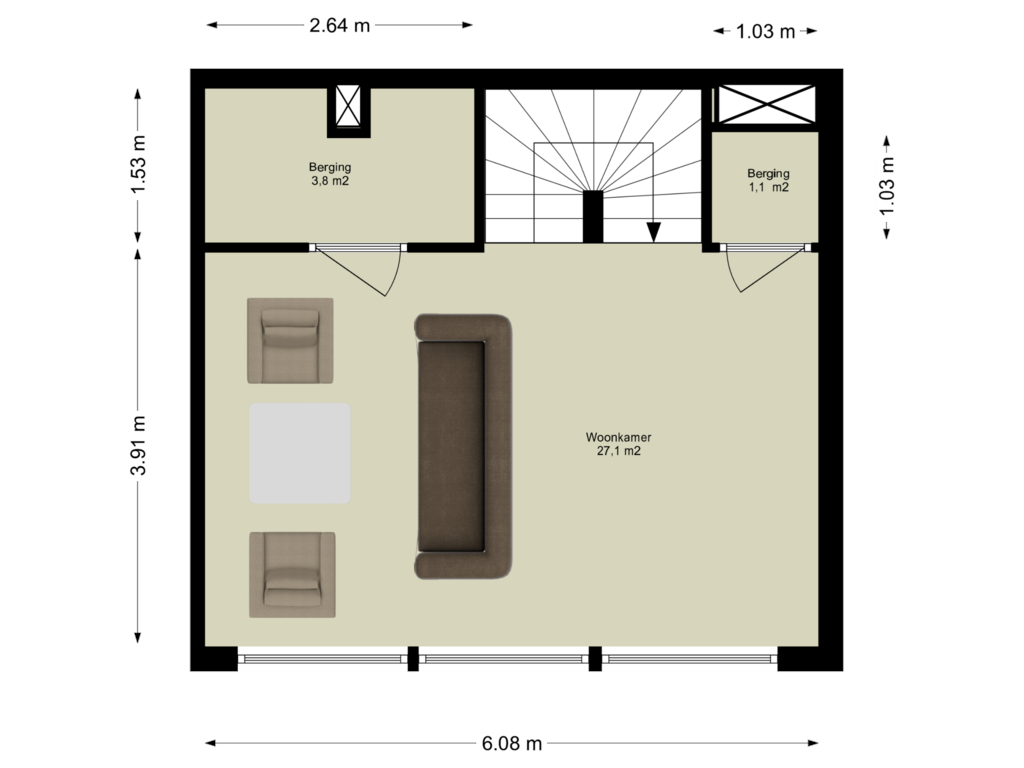 Bekijk plattegrond van Etage 2 van Maisonnette drielaags (Bouwnr. C.02.03)