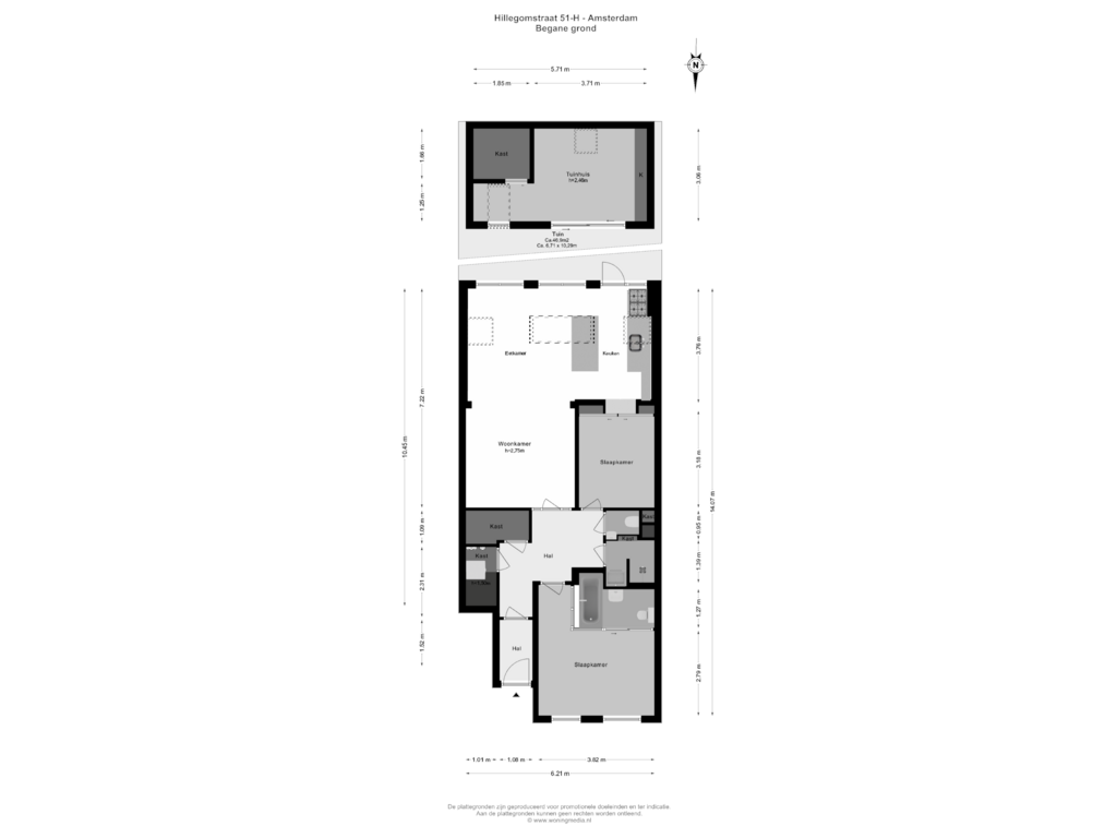 Bekijk plattegrond van Begane grond van Hillegomstraat 51-H