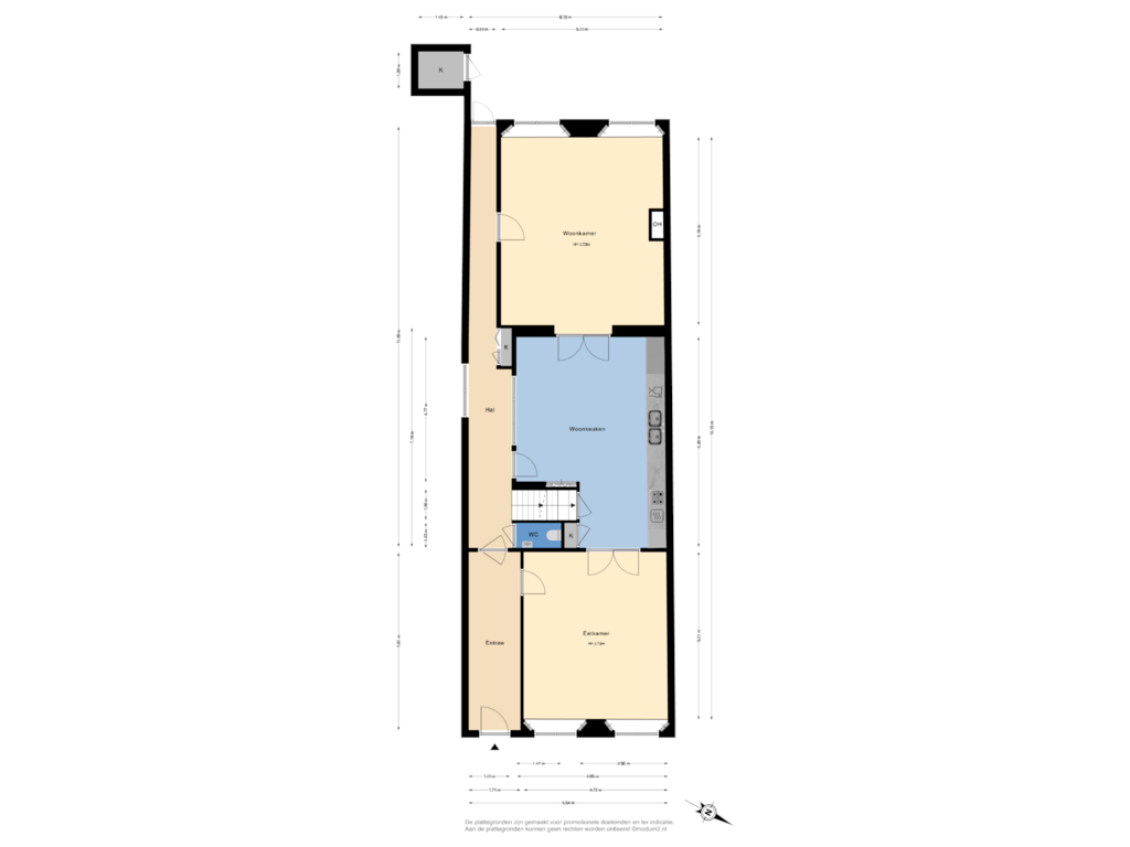 Bekijk plattegrond van Begane Grond van Koornmarkt 71