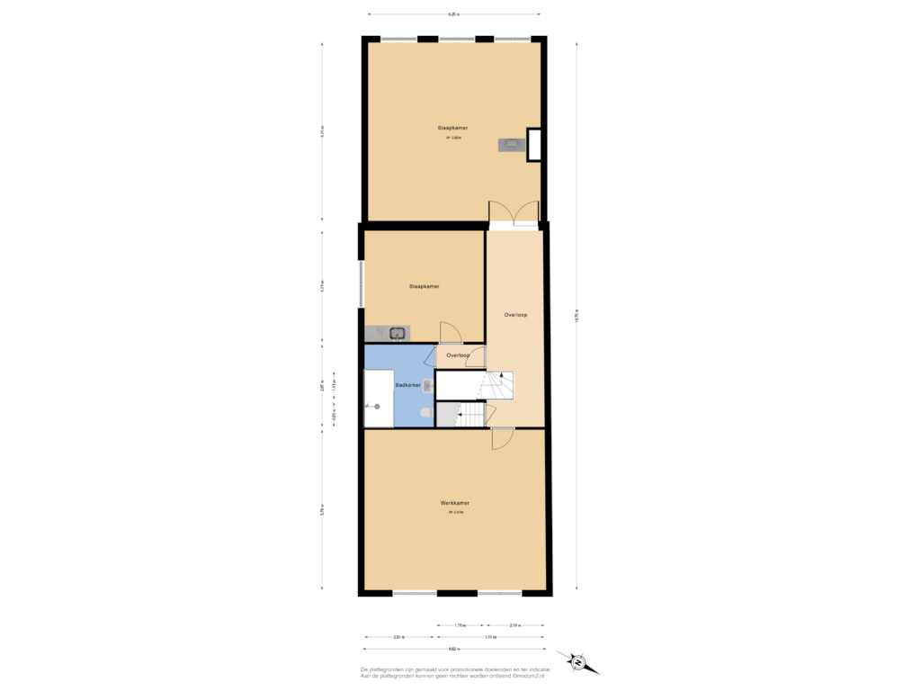 Bekijk plattegrond van 1e Verdieping van Koornmarkt 71