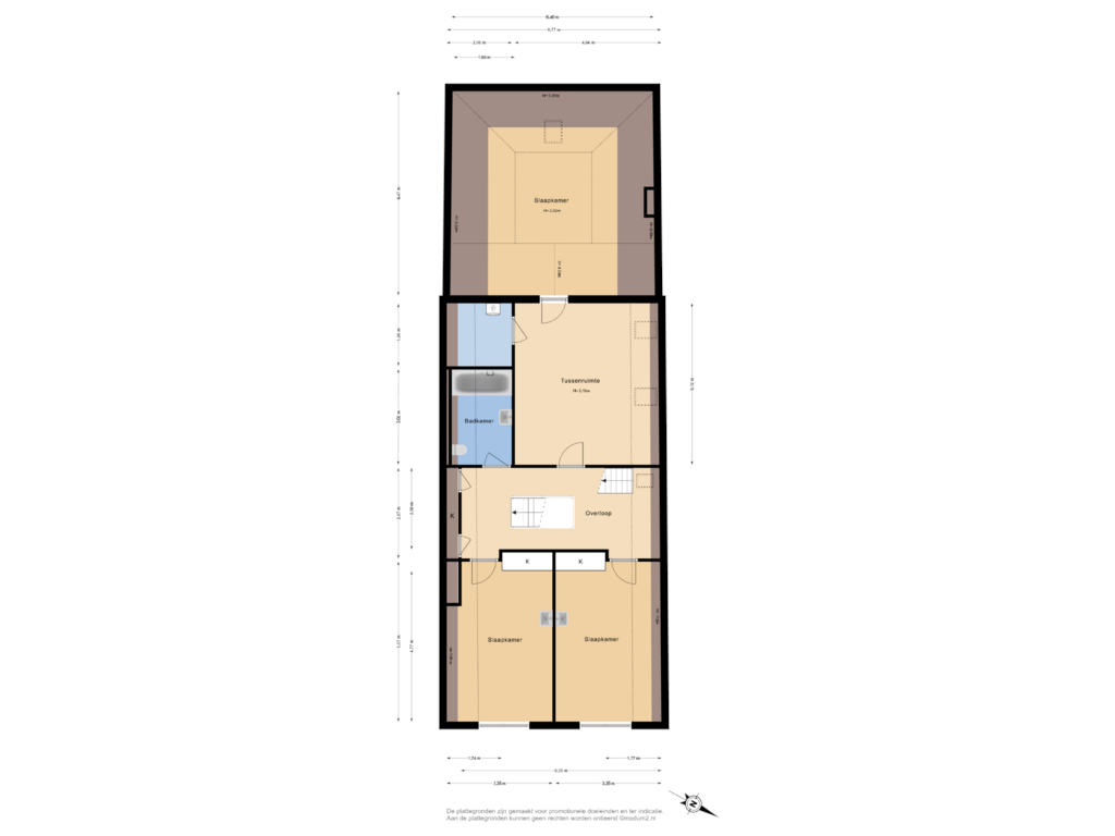 Bekijk plattegrond van 2e Verdieping van Koornmarkt 71