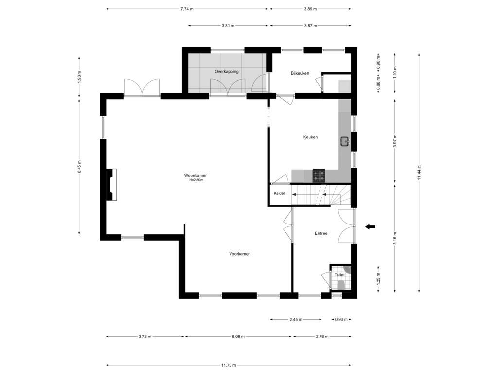 View floorplan of Begane Grond of Akkerroosstraat 22