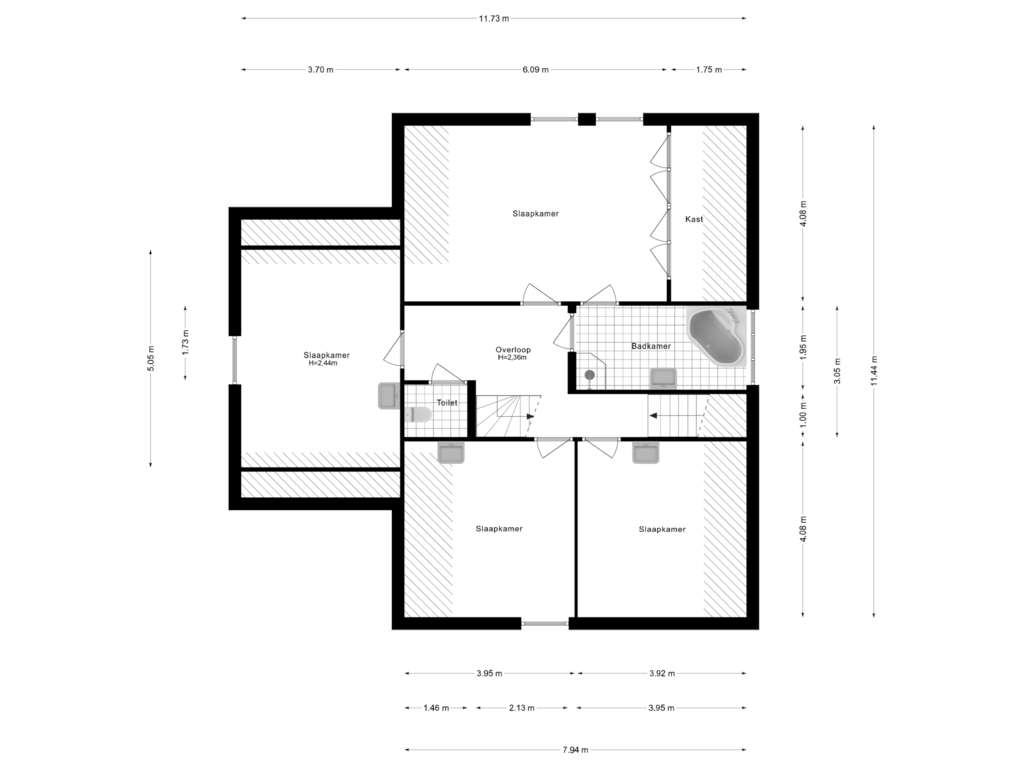 View floorplan of 1e Verdieping of Akkerroosstraat 22