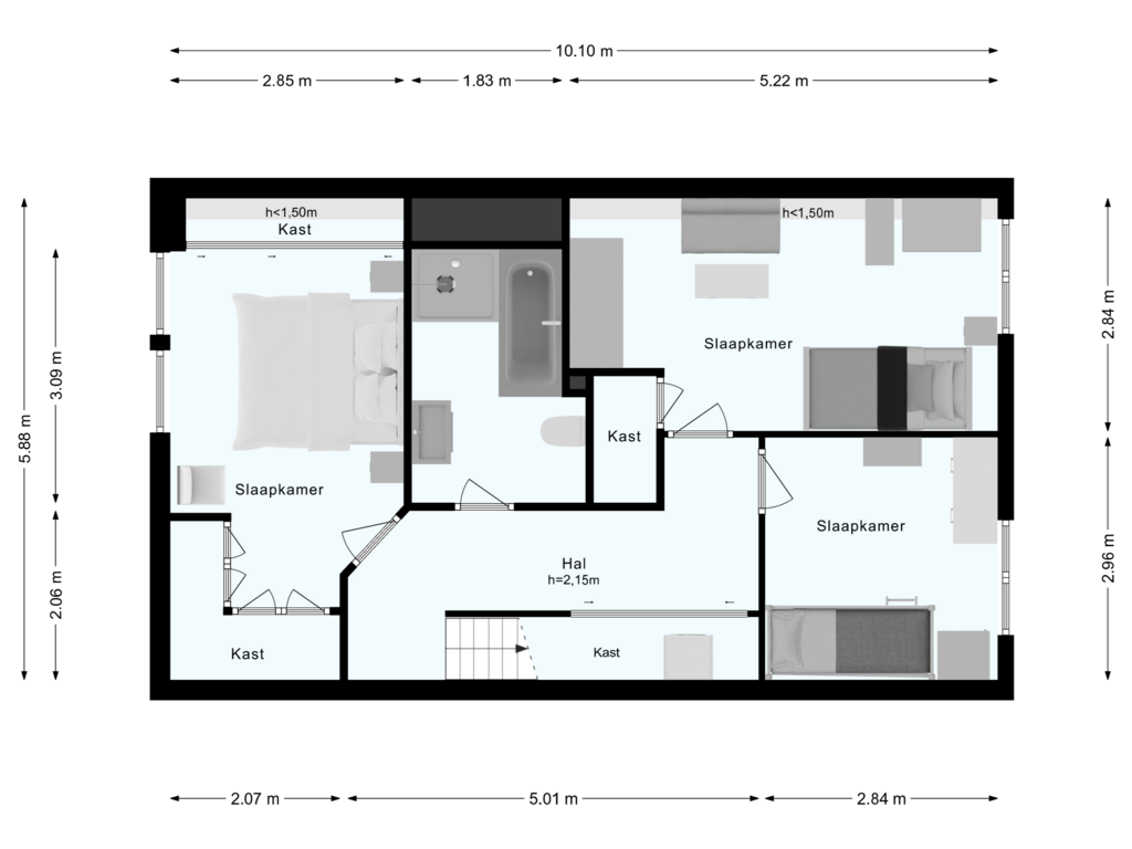 Bekijk plattegrond van Souterrain van Warmondstraat 172-H