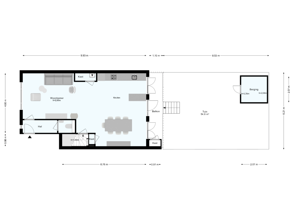 Bekijk plattegrond van Perceeltekening van Warmondstraat 172-H