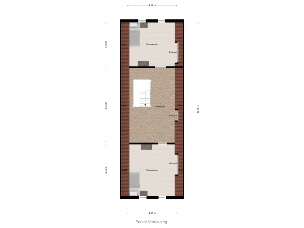 View floorplan of Eerste Verdieping of Kerkstraat-noord 36