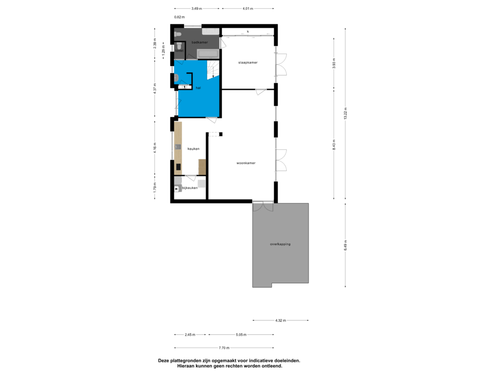 Bekijk plattegrond van Begane grond van Overasebaan 20-A