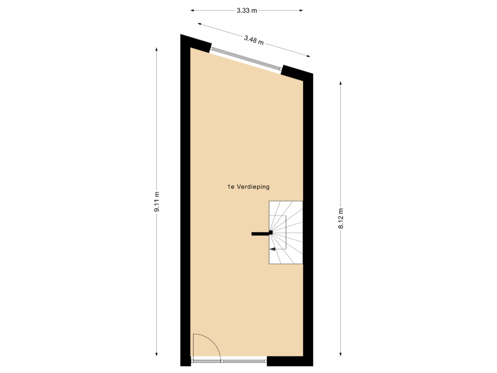 Bekijk plattegrond van 1e Verdieping van Markt 7