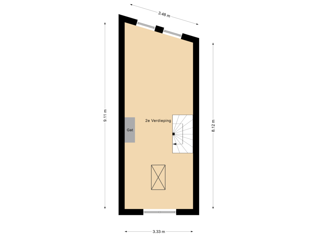 Bekijk plattegrond van 2e Verdieping van Markt 7