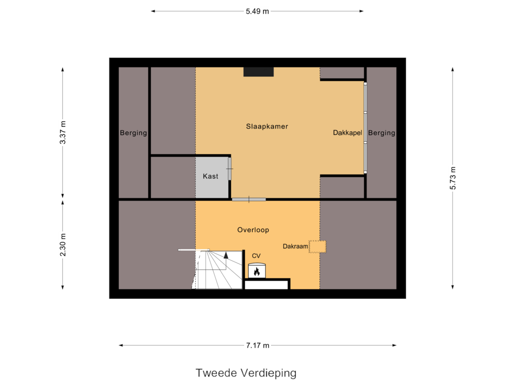 Bekijk plattegrond van Tweede Verdieping van Pastoor Meriusstraat 168