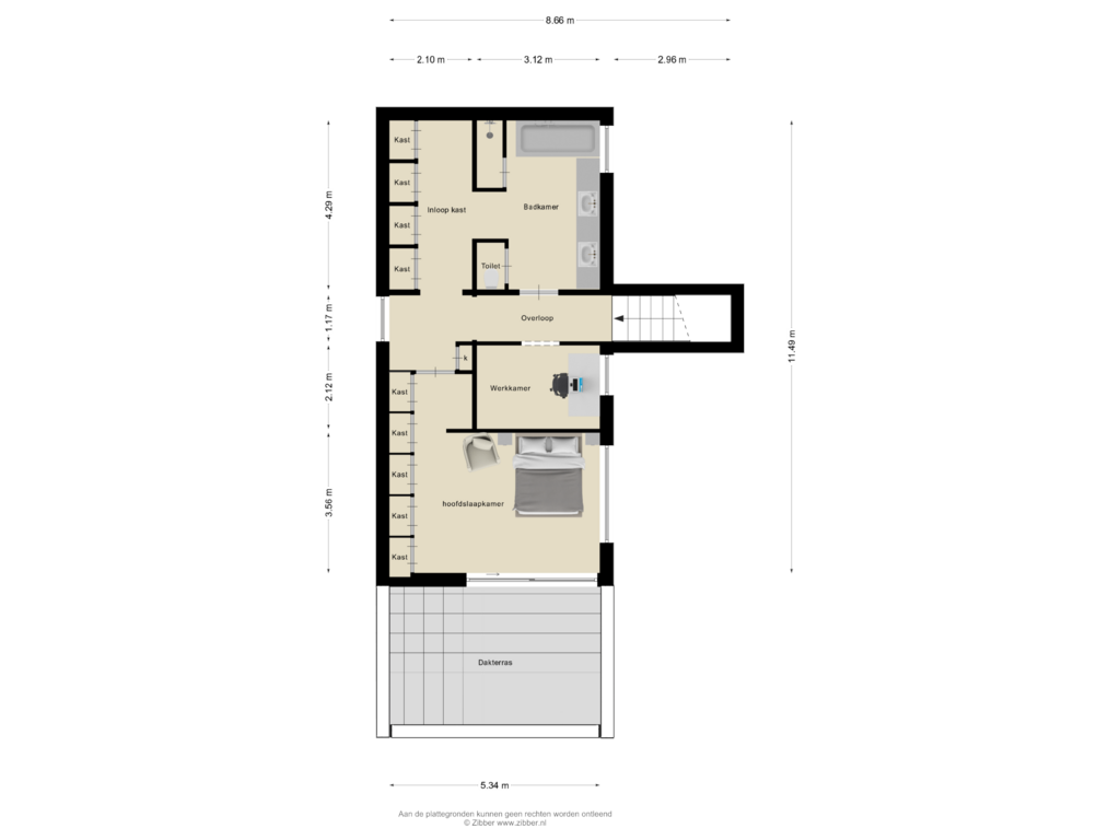 View floorplan of Eerste Verdieping of Kastanjelaan 6-A