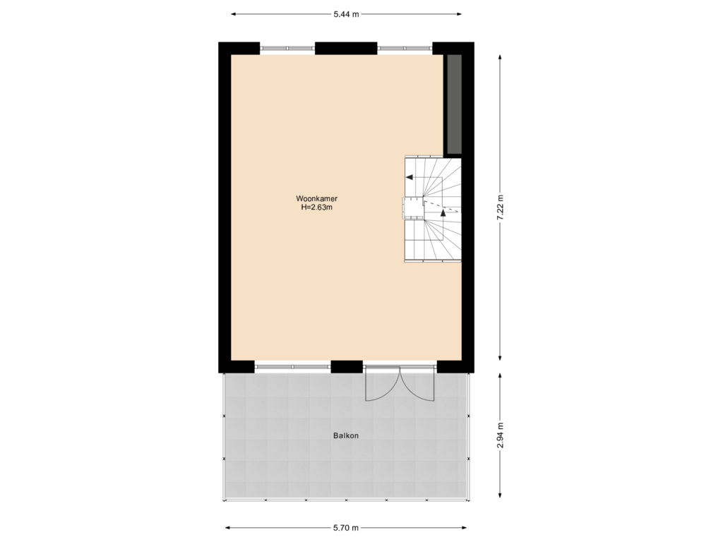 View floorplan of Eerste verdieping of Cornelis van Vugtstraat 11