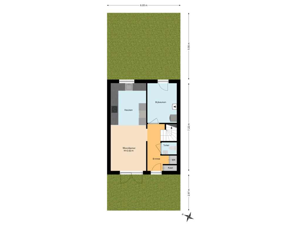 View floorplan of Begane Grond Met Tuin of Cornelis van Vugtstraat 11