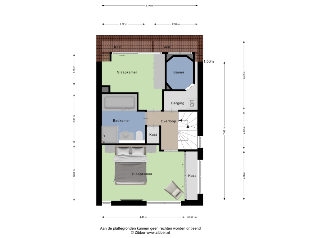 View floorplan of Eerste Verdieping of Bruinissestraat 28