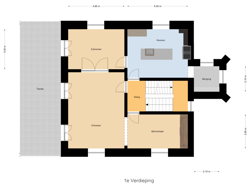 View floorplan of 1e Verdieping of Kloosterweg 4