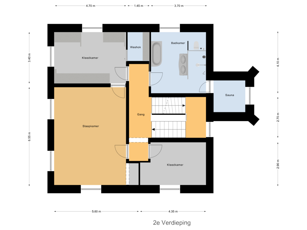 View floorplan of 2e Verdieping of Kloosterweg 4