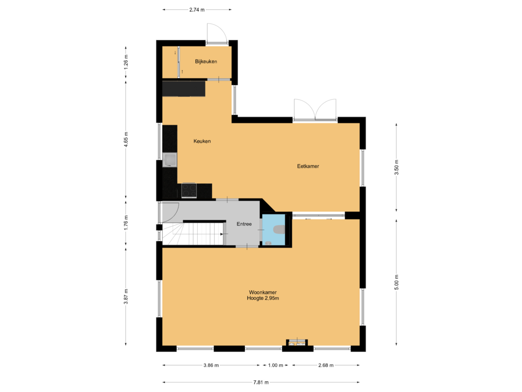 View floorplan of Begane grond of Postweg 50