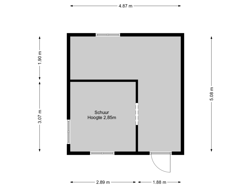 View floorplan of Schuur of Postweg 50