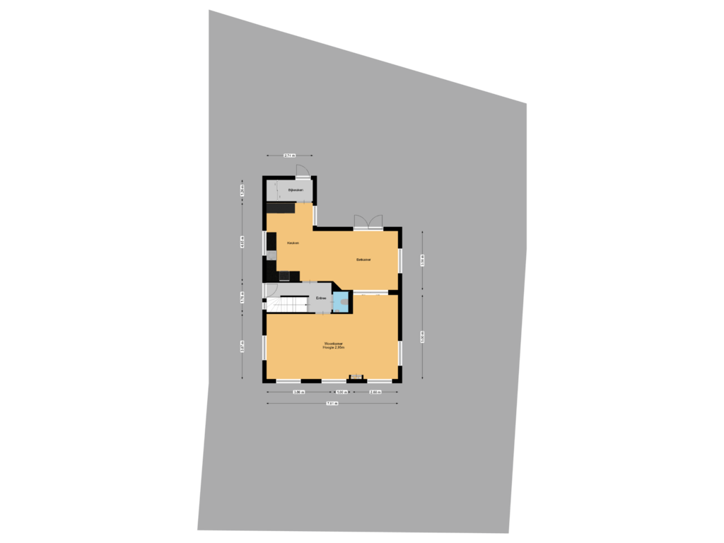 View floorplan of Begane grond + perceel of Postweg 50