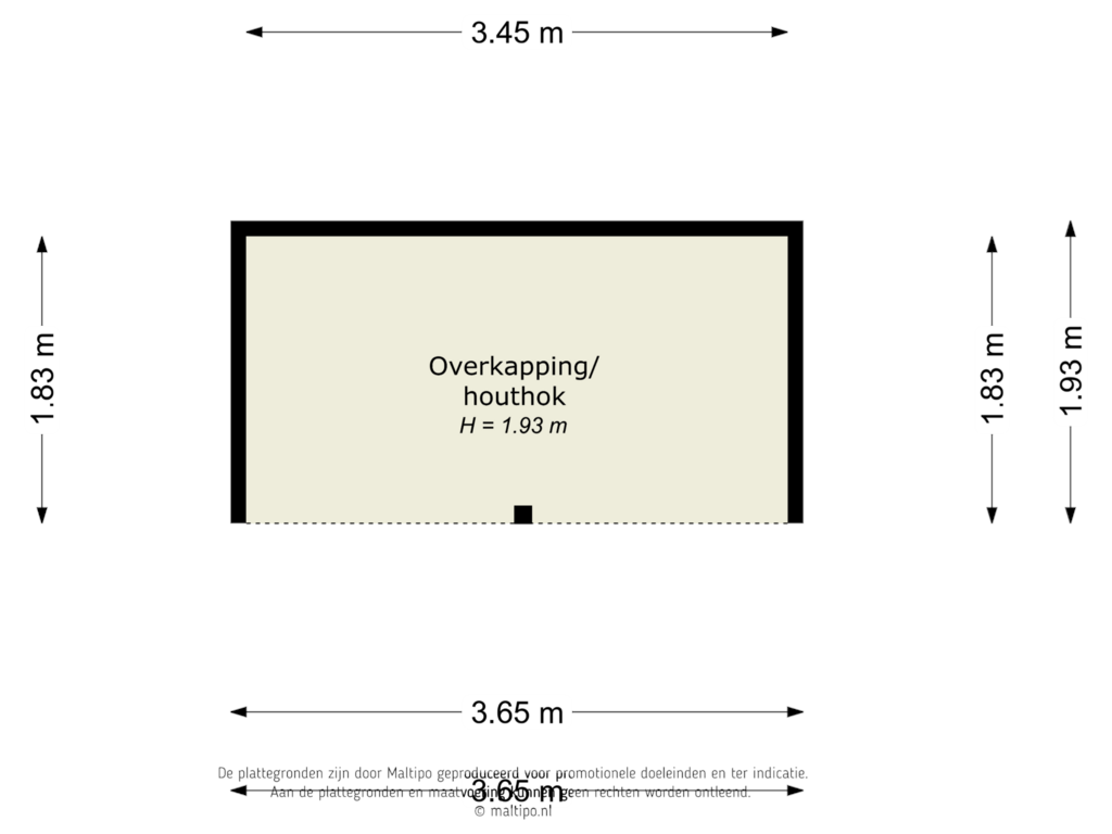 Bekijk plattegrond van Overkapping/houthok van Koppelsedijk 12