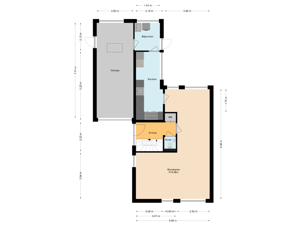 Bekijk plattegrond van Begane grond van Braeck 16