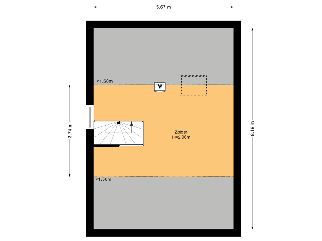 Bekijk plattegrond van Tweede verdieping van Braeck 16